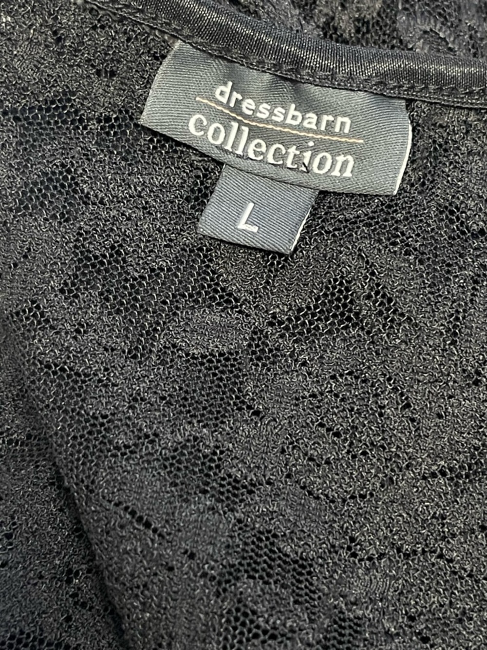 Vintage dressbarn Black Lace Cropped Open-Front Cardigan - Picture 5 of 7